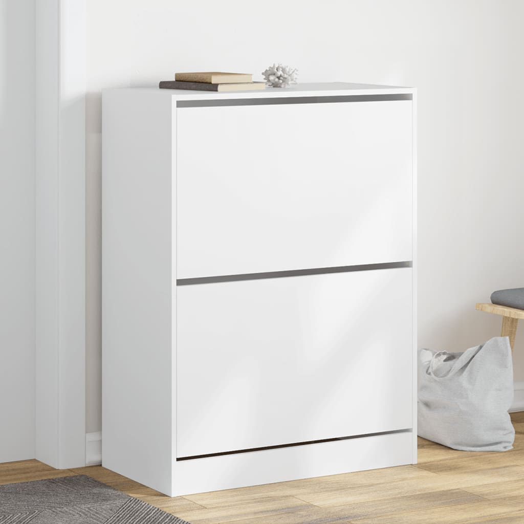Schoenenkast met 2 klaplades 80x42x108 cm wit is nu te koop bij PeponiXL, paradijselijk wonen!