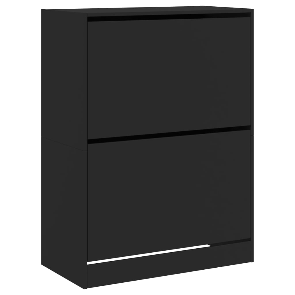Schoenenkast met 2 klaplades 80x42x108 cm zwart is nu te koop bij PeponiXL, paradijselijk wonen!