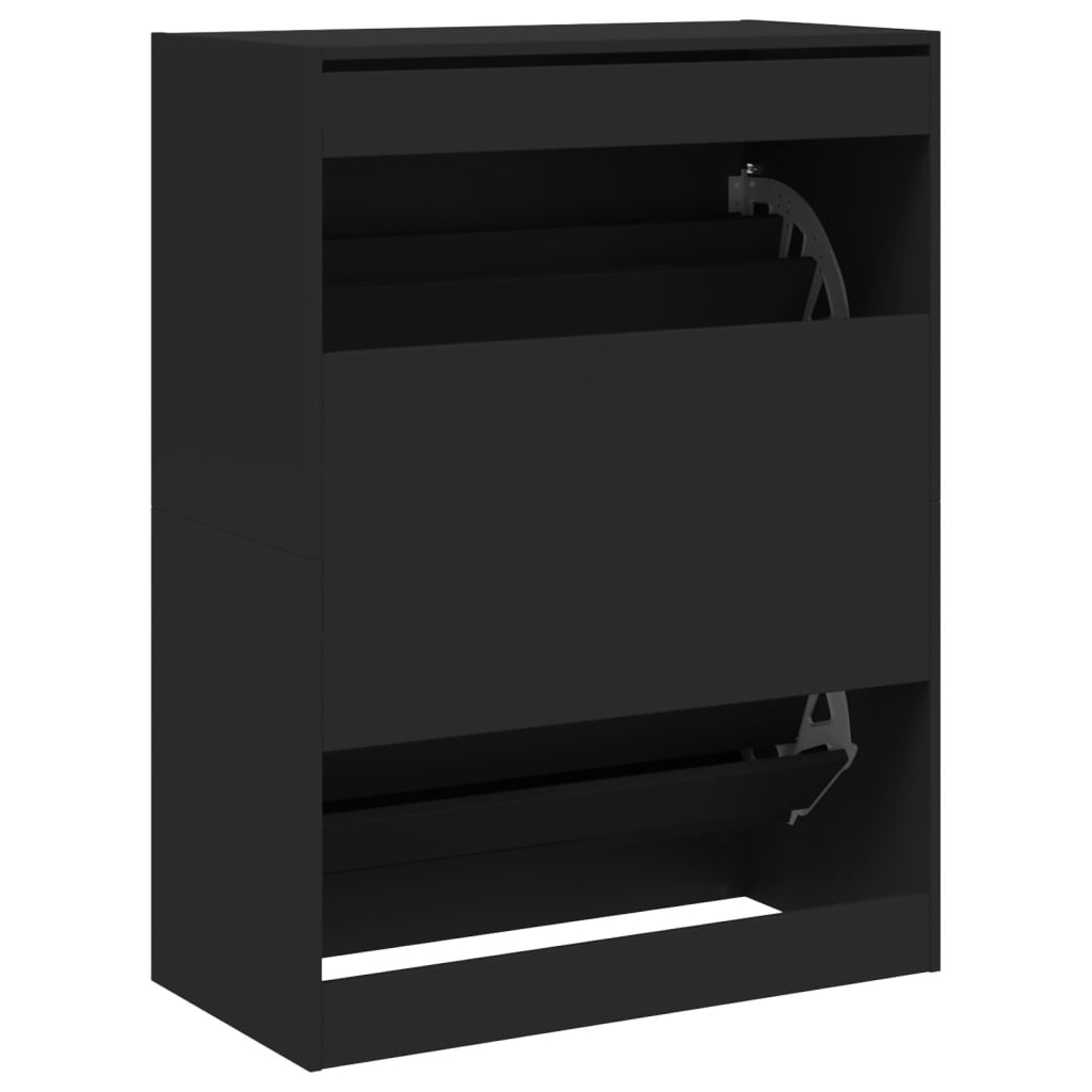 Schoenenkast met 2 klaplades 80x42x108 cm zwart is nu te koop bij PeponiXL, paradijselijk wonen!