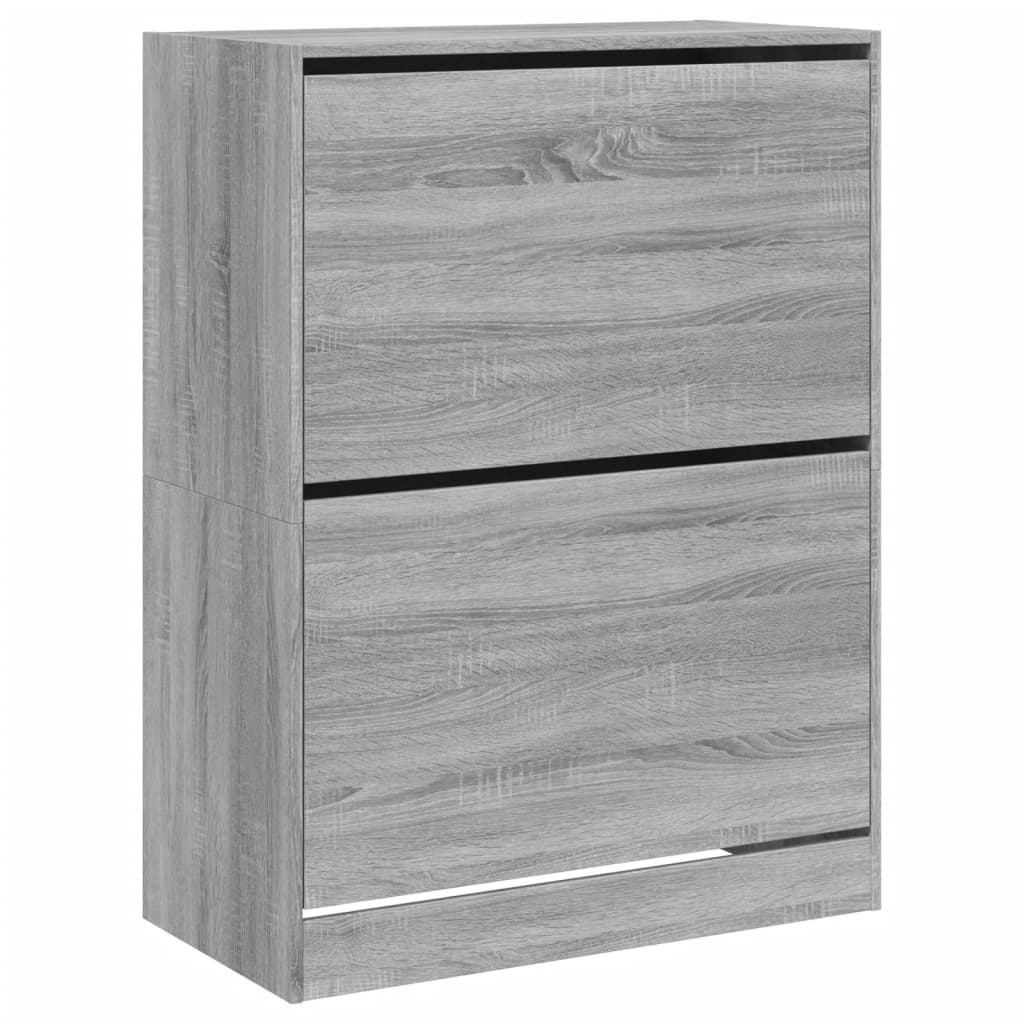 Schoenenkast met 2 klaplades 80x42x108 cm grijs sonoma is nu te koop bij PeponiXL, paradijselijk wonen!