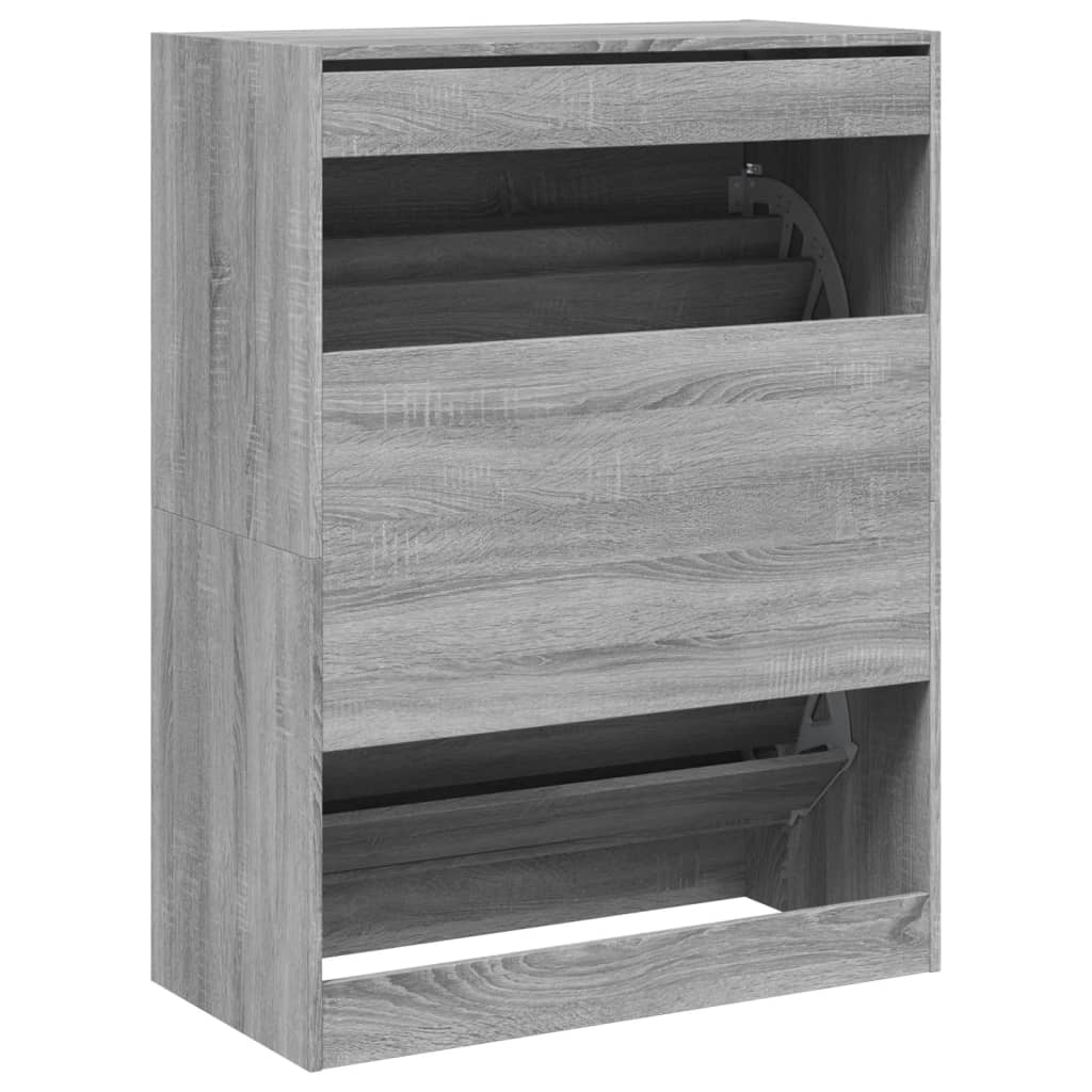 Schoenenkast met 2 klaplades 80x42x108 cm grijs sonoma is nu te koop bij PeponiXL, paradijselijk wonen!