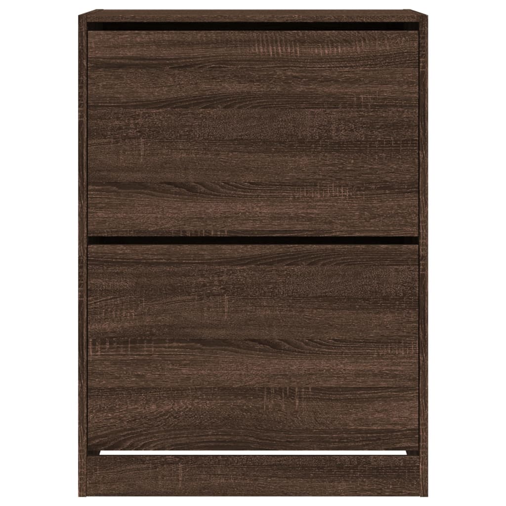 Schoenenkast met 2 klaplades 80x42x108 cm bruin eikenkleur is nu te koop bij PeponiXL, paradijselijk wonen!