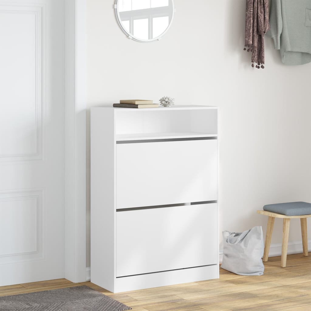 Schoenenkast met 2 klaplades 80x34x116 cm wit is nu te koop bij PeponiXL, paradijselijk wonen!
