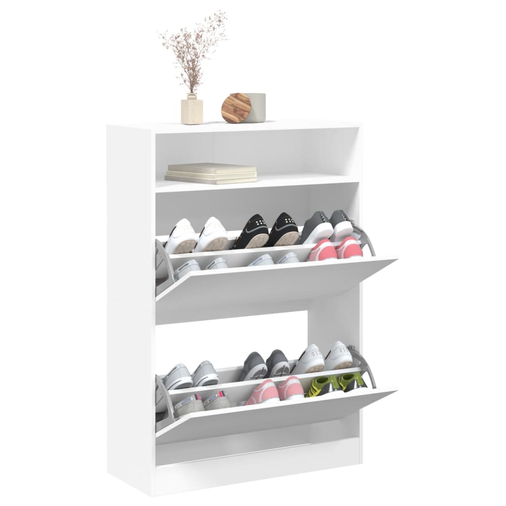 Schoenenkast met 2 klaplades 80x34x116 cm wit is nu te koop bij PeponiXL, paradijselijk wonen!