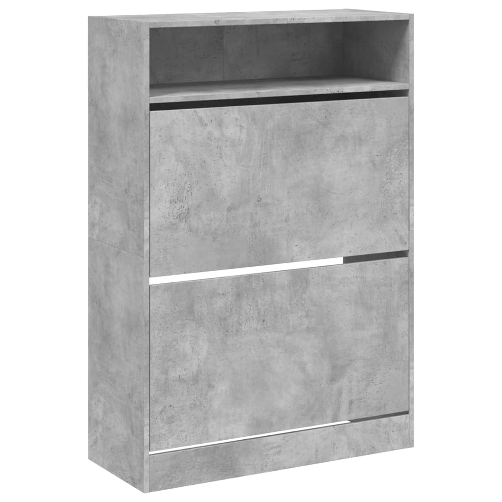 Schoenenkast met 2 klaplades 80x34x116 cm betongrijs is nu te koop bij PeponiXL, paradijselijk wonen!