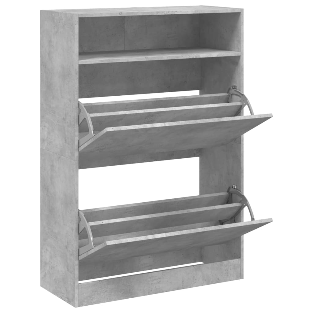 Schoenenkast met 2 klaplades 80x34x116 cm betongrijs is nu te koop bij PeponiXL, paradijselijk wonen!