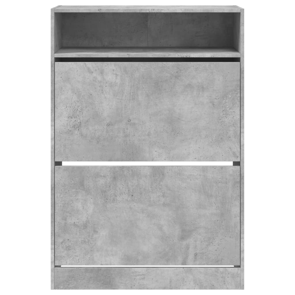 Schoenenkast met 2 klaplades 80x34x116 cm betongrijs is nu te koop bij PeponiXL, paradijselijk wonen!