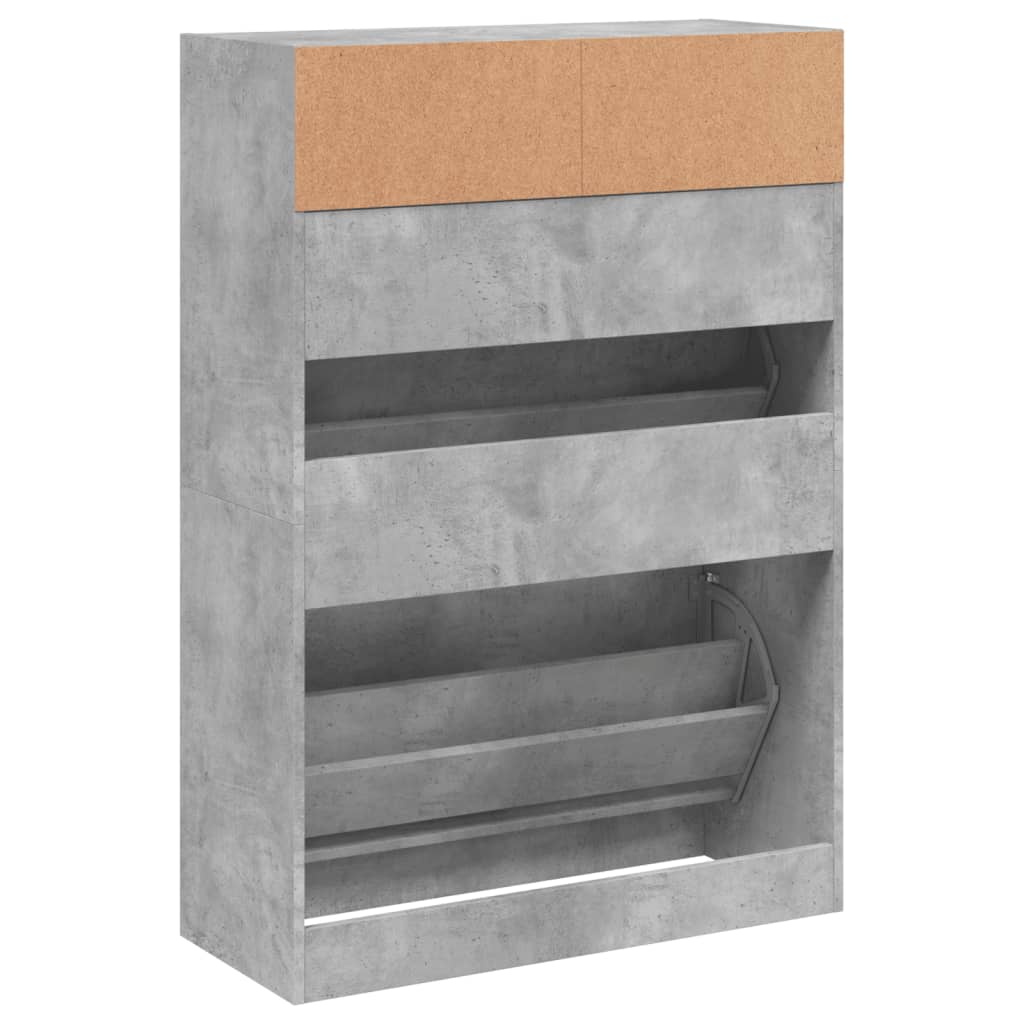 Schoenenkast met 2 klaplades 80x34x116 cm betongrijs is nu te koop bij PeponiXL, paradijselijk wonen!