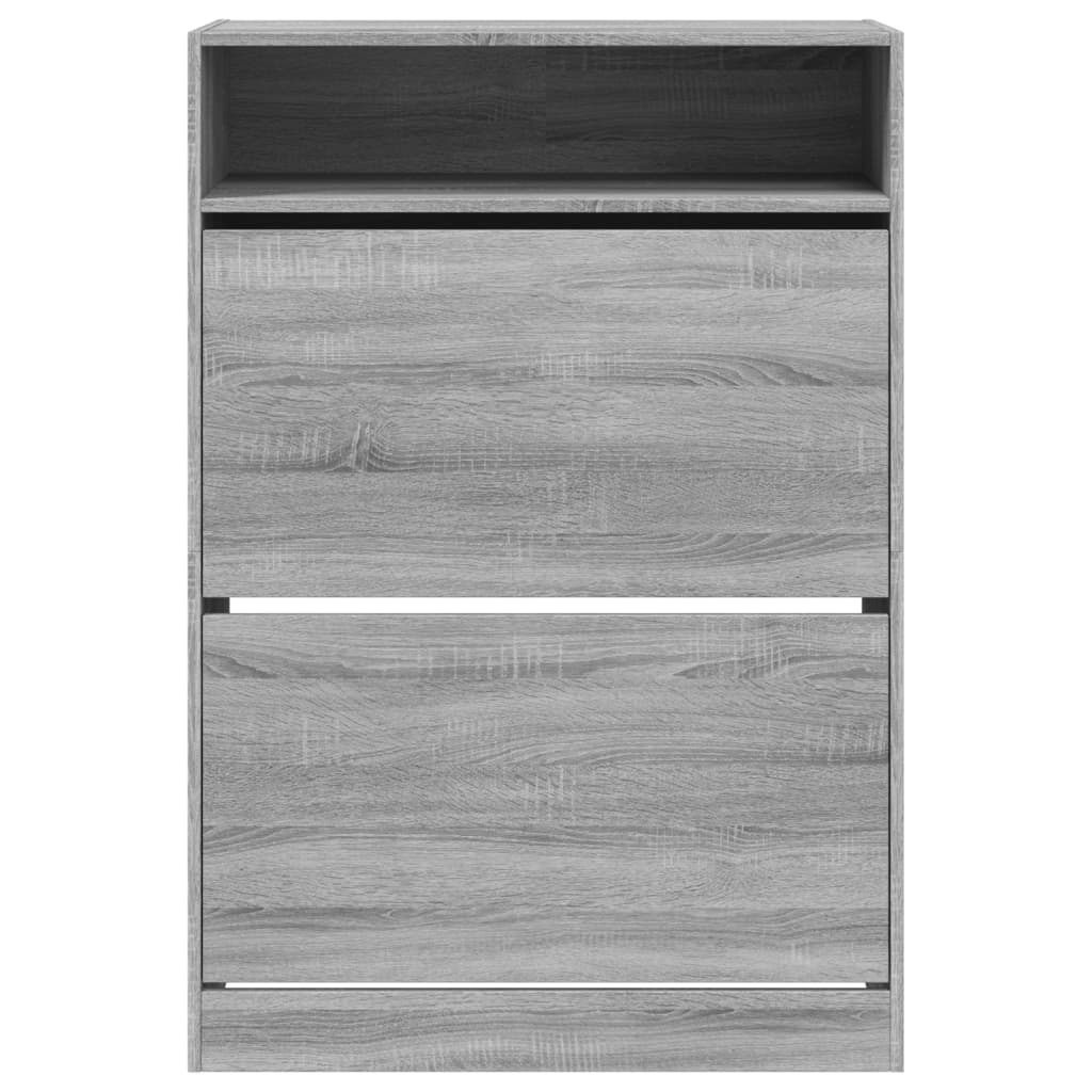 Schoenenkast met 2 klaplades 80x34x116 cm grijs sonoma is nu te koop bij PeponiXL, paradijselijk wonen!