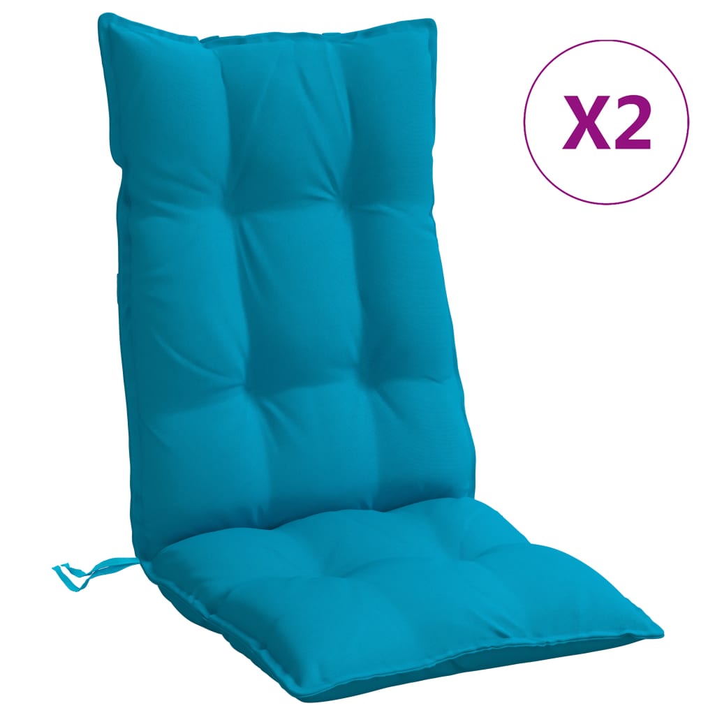Stoelkussens 2 st hoge rug oxford stof lichtblauw is nu te koop bij PeponiXL, paradijselijk wonen!