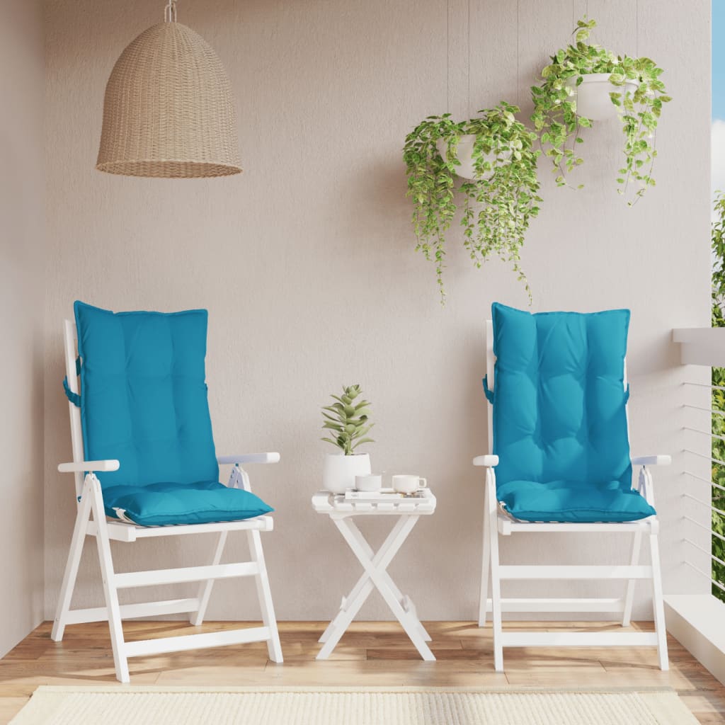 Stoelkussens 2 st hoge rug oxford stof lichtblauw is nu te koop bij PeponiXL, paradijselijk wonen!
