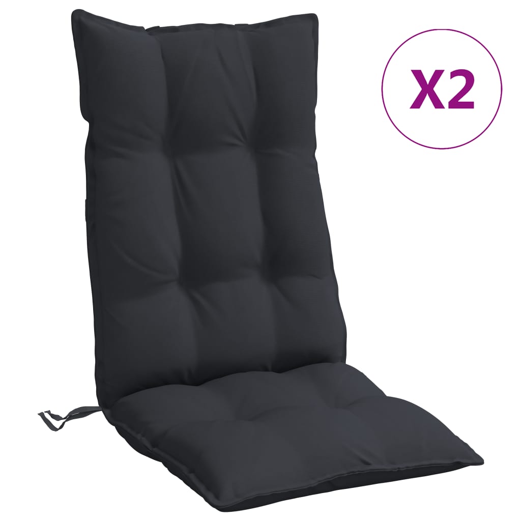 Stoelkussens 2 st hoge rug oxford stof zwart is nu te koop bij PeponiXL, paradijselijk wonen!
