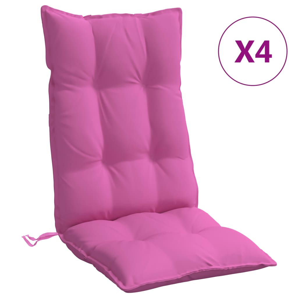 Stoelkussens 4 st hoge rug oxford stof roze is nu te koop bij PeponiXL, paradijselijk wonen!