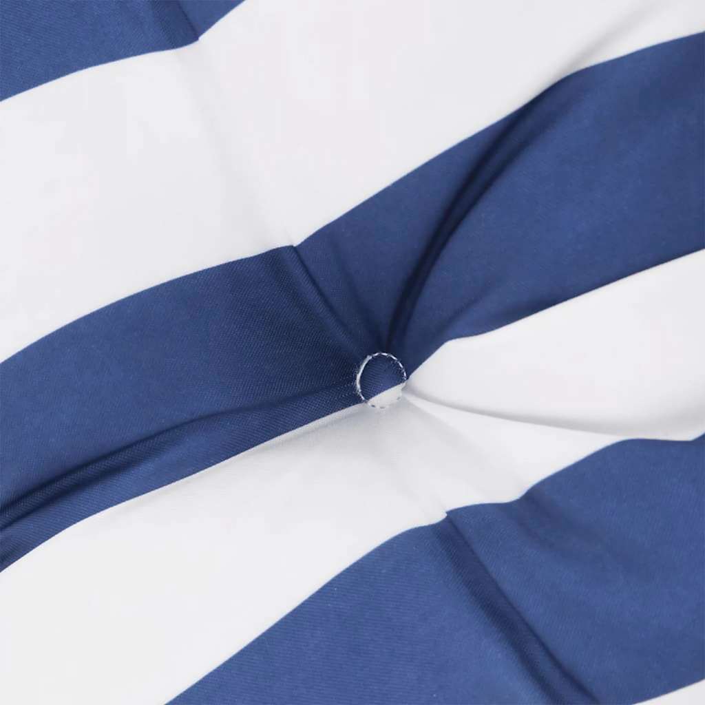 Stoelkussens 2 st lage rug gestreept stof wit en blauw is nu te koop bij PeponiXL, paradijselijk wonen!