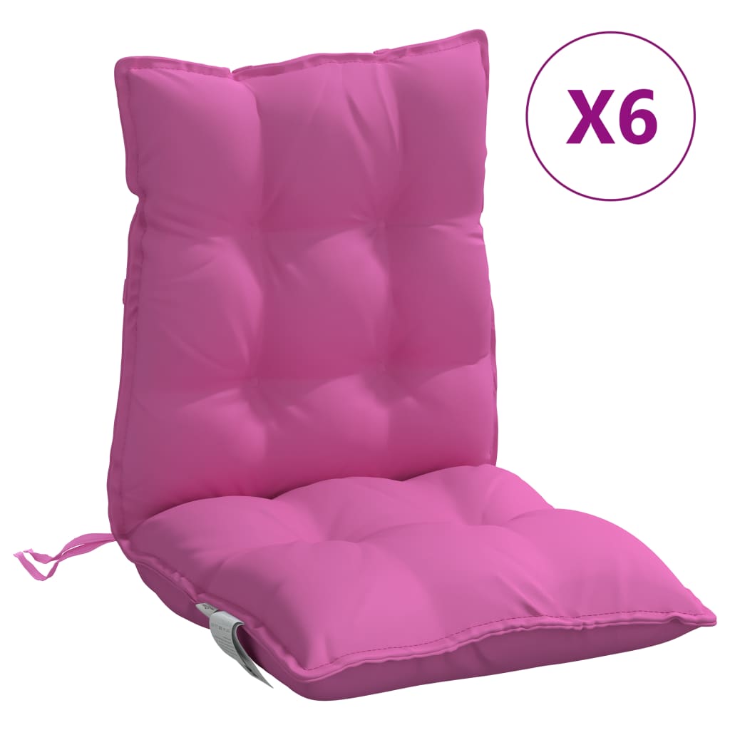 Stoelkussens 6 st lage rug oxford stof roze is nu te koop bij PeponiXL, paradijselijk wonen!