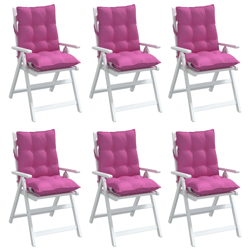 Stoelkussens 6 st lage rug oxford stof roze is nu te koop bij PeponiXL, paradijselijk wonen!
