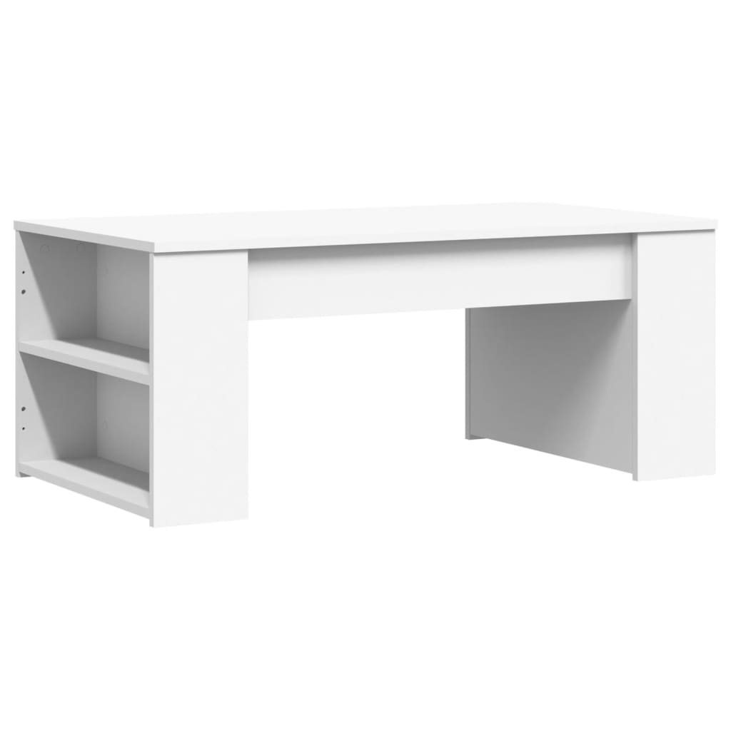 Salontafel 102x55x42 cm bewerkt hout wit is nu te koop bij PeponiXL, paradijselijk wonen!