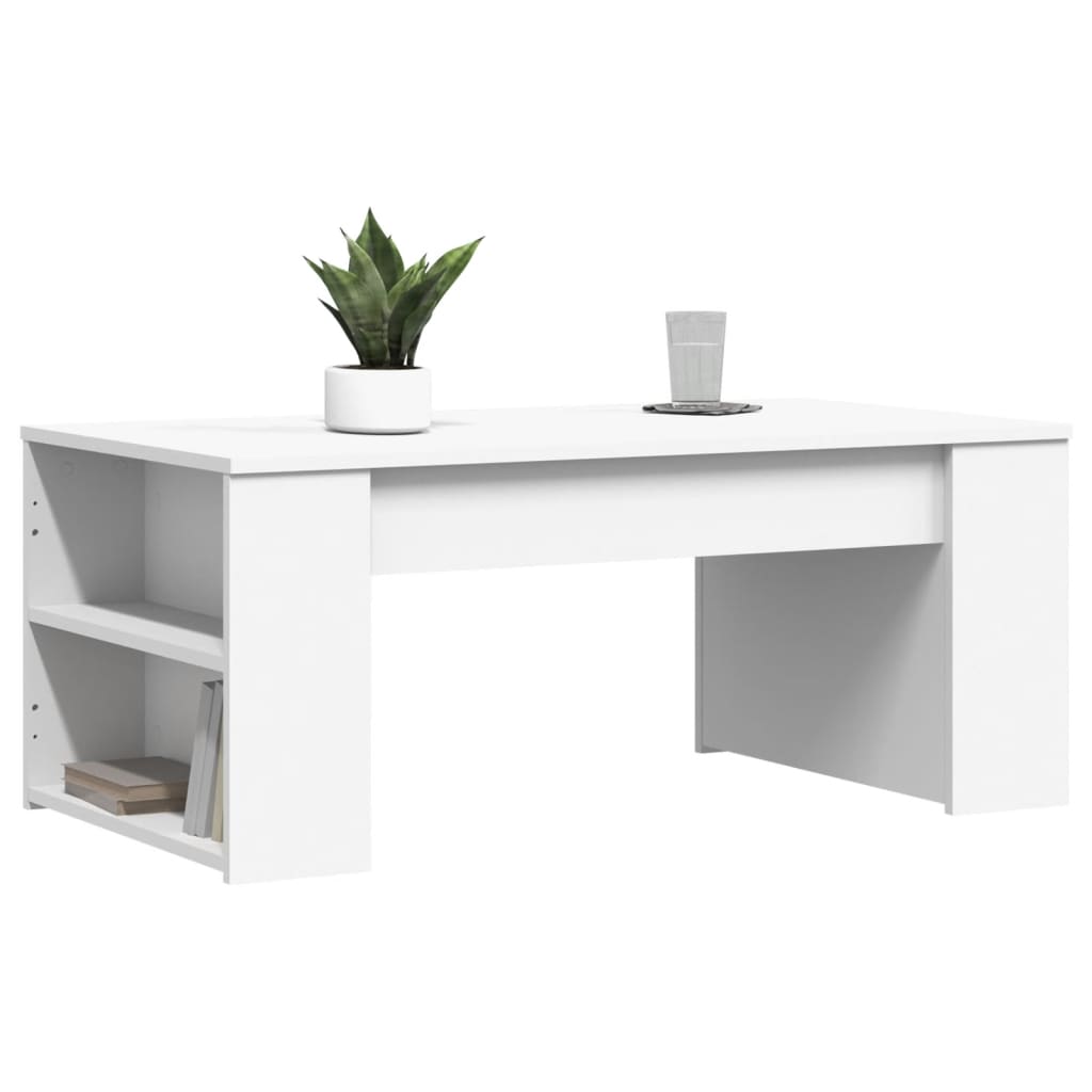 Salontafel 102x55x42 cm bewerkt hout wit is nu te koop bij PeponiXL, paradijselijk wonen!