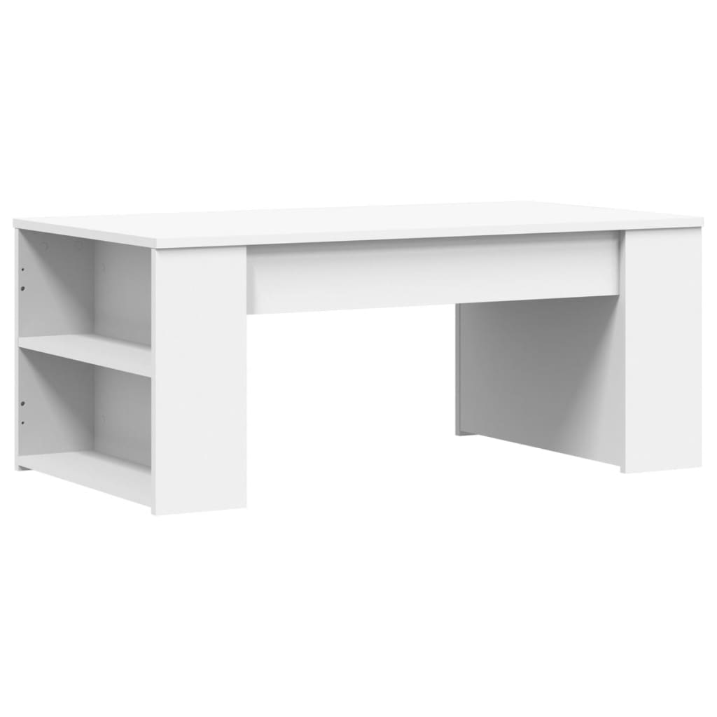 Salontafel 102x55x42 cm bewerkt hout wit is nu te koop bij PeponiXL, paradijselijk wonen!