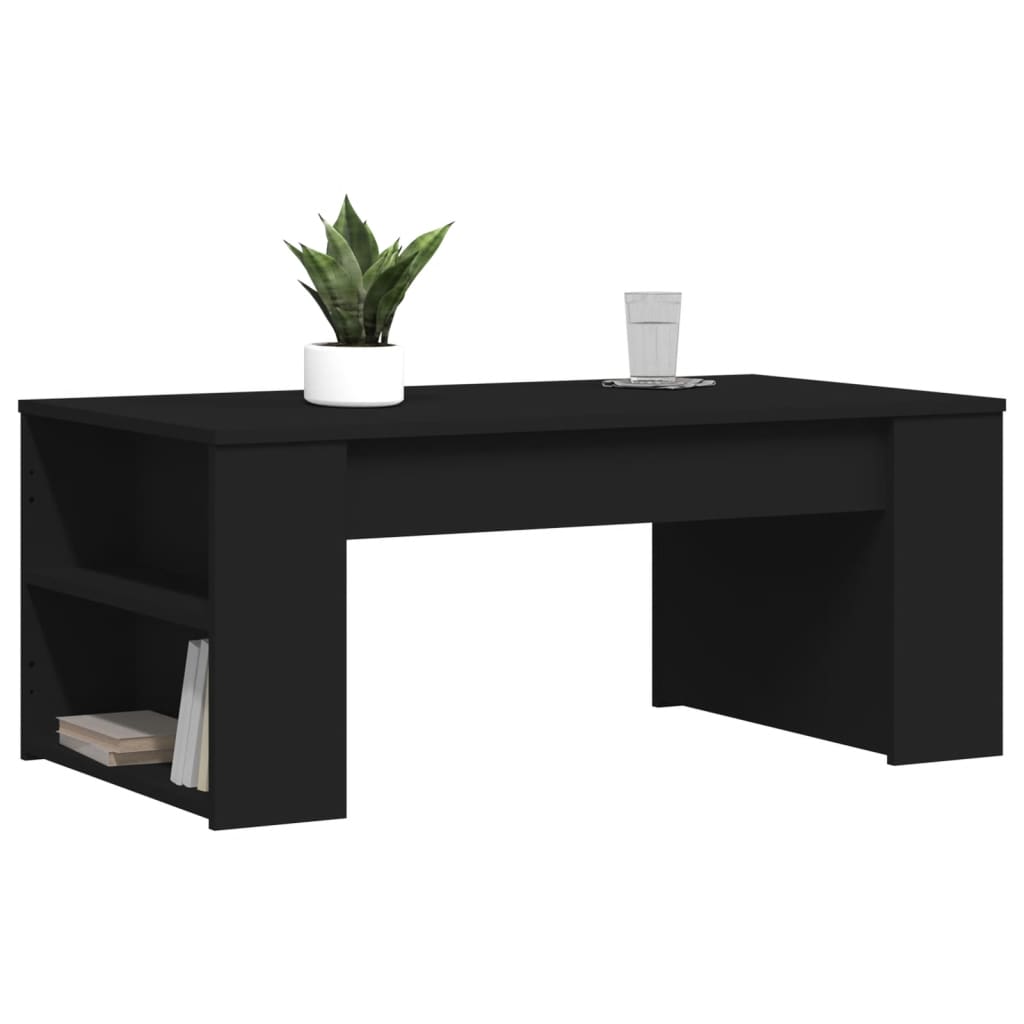 Salontafel 102x50x45 cm bewerkt hout zwart is nu te koop bij PeponiXL, paradijselijk wonen!