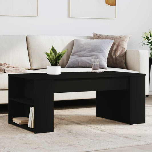 Salontafel 102x50x45 cm bewerkt hout zwart is nu te koop bij PeponiXL, paradijselijk wonen!