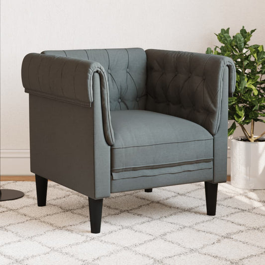 Fauteuil Chesterfield-stijl stof donkergrijs is nu te koop bij PeponiXL, paradijselijk wonen!