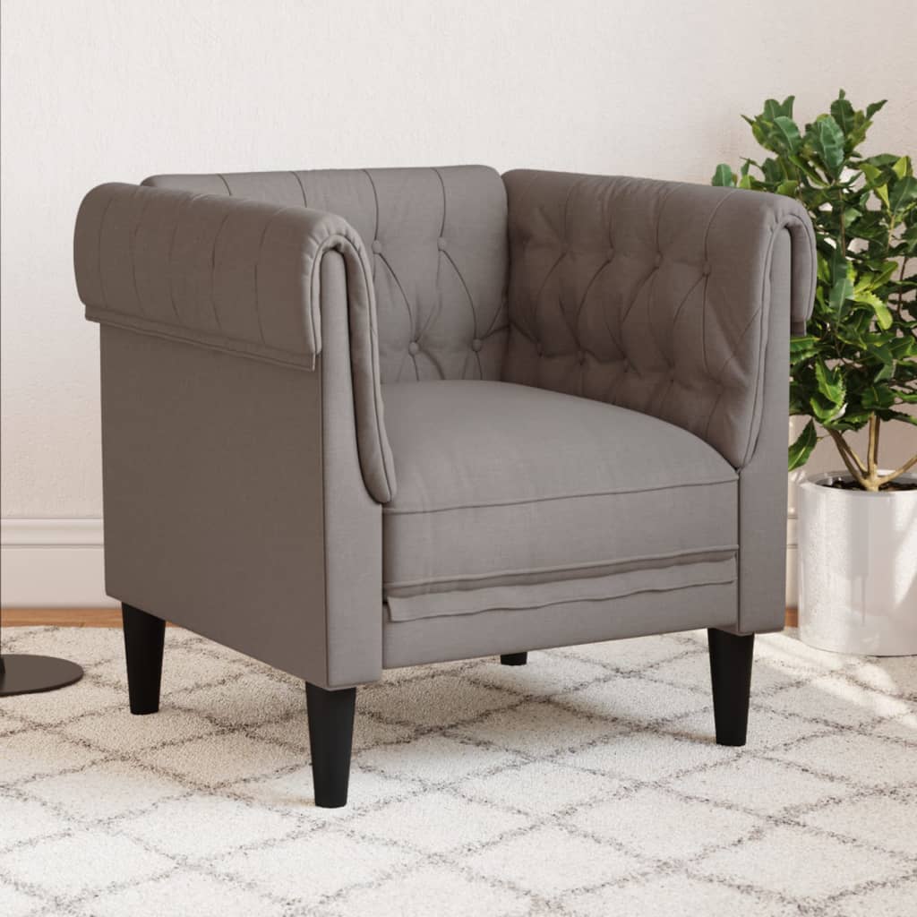 Fauteuil Chesterfield-stijl stof taupe is nu te koop bij PeponiXL, paradijselijk wonen!