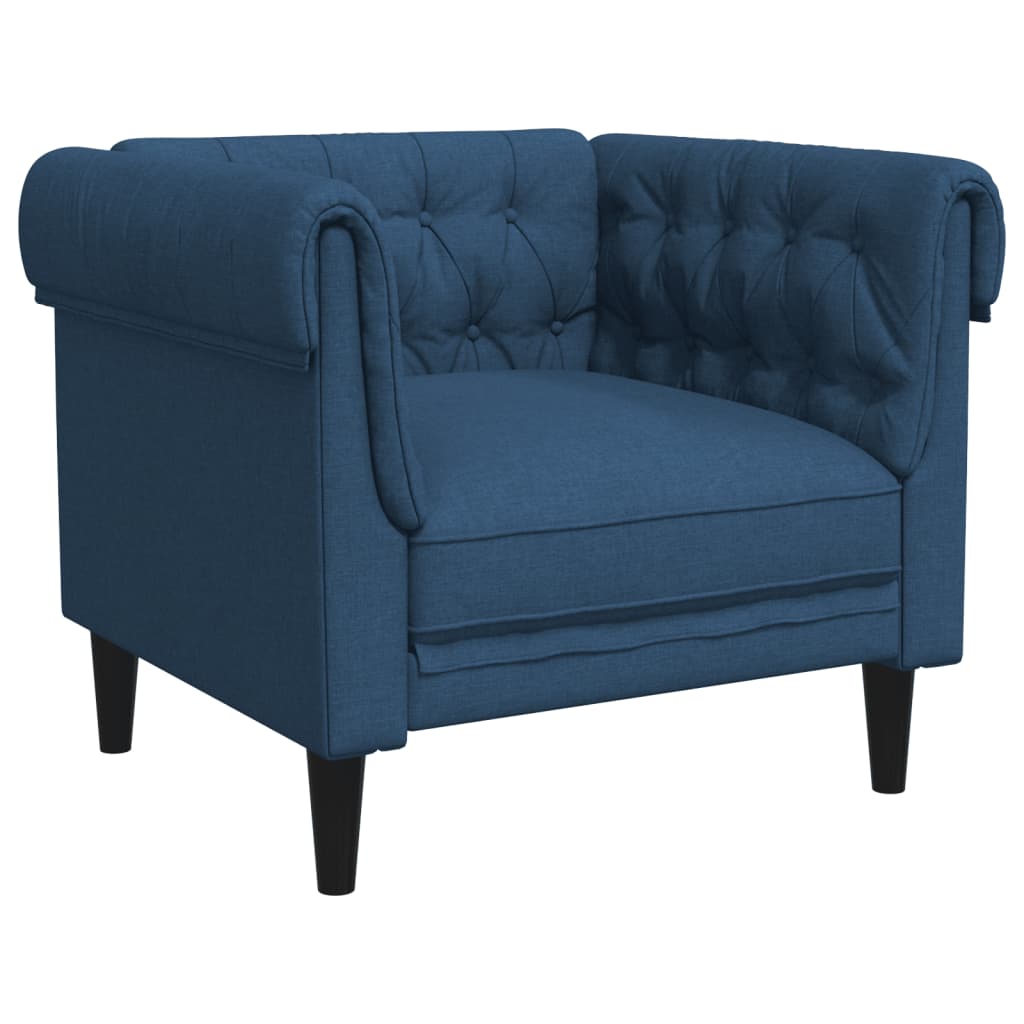 Fauteuil Chesterfield-stijl stof blauw is nu te koop bij PeponiXL, paradijselijk wonen!