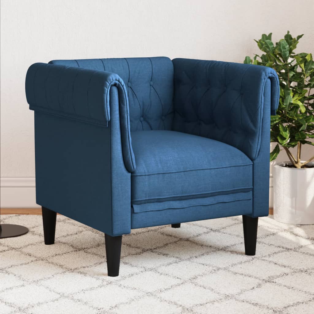 Fauteuil Chesterfield-stijl stof blauw is nu te koop bij PeponiXL, paradijselijk wonen!