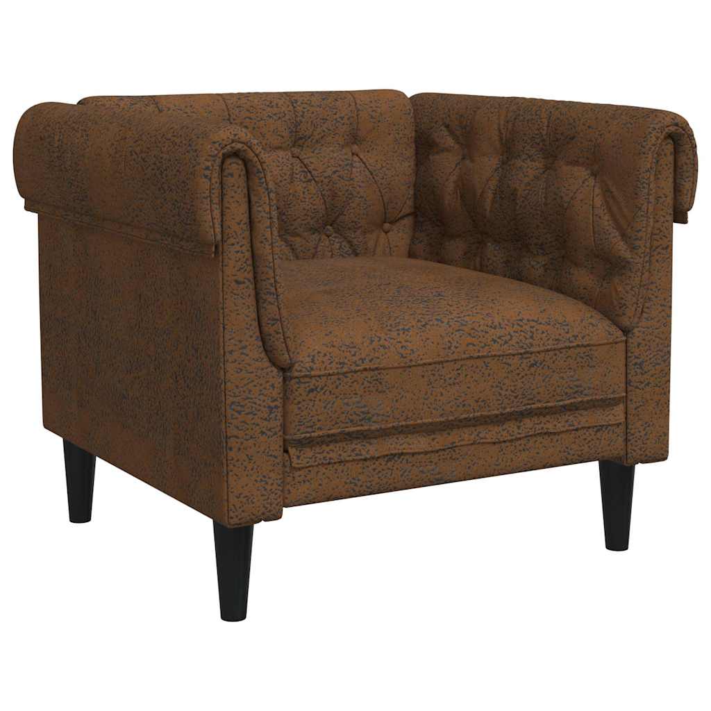 Fauteuil Chesterfield-stijl stof bruin is nu te koop bij PeponiXL, paradijselijk wonen!