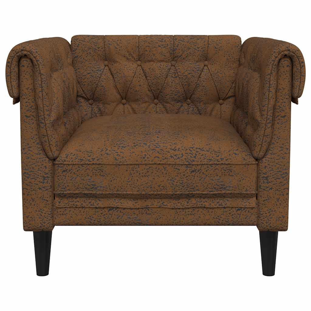 Fauteuil Chesterfield-stijl stof bruin is nu te koop bij PeponiXL, paradijselijk wonen!