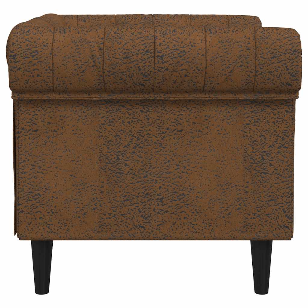 Fauteuil Chesterfield-stijl stof bruin is nu te koop bij PeponiXL, paradijselijk wonen!