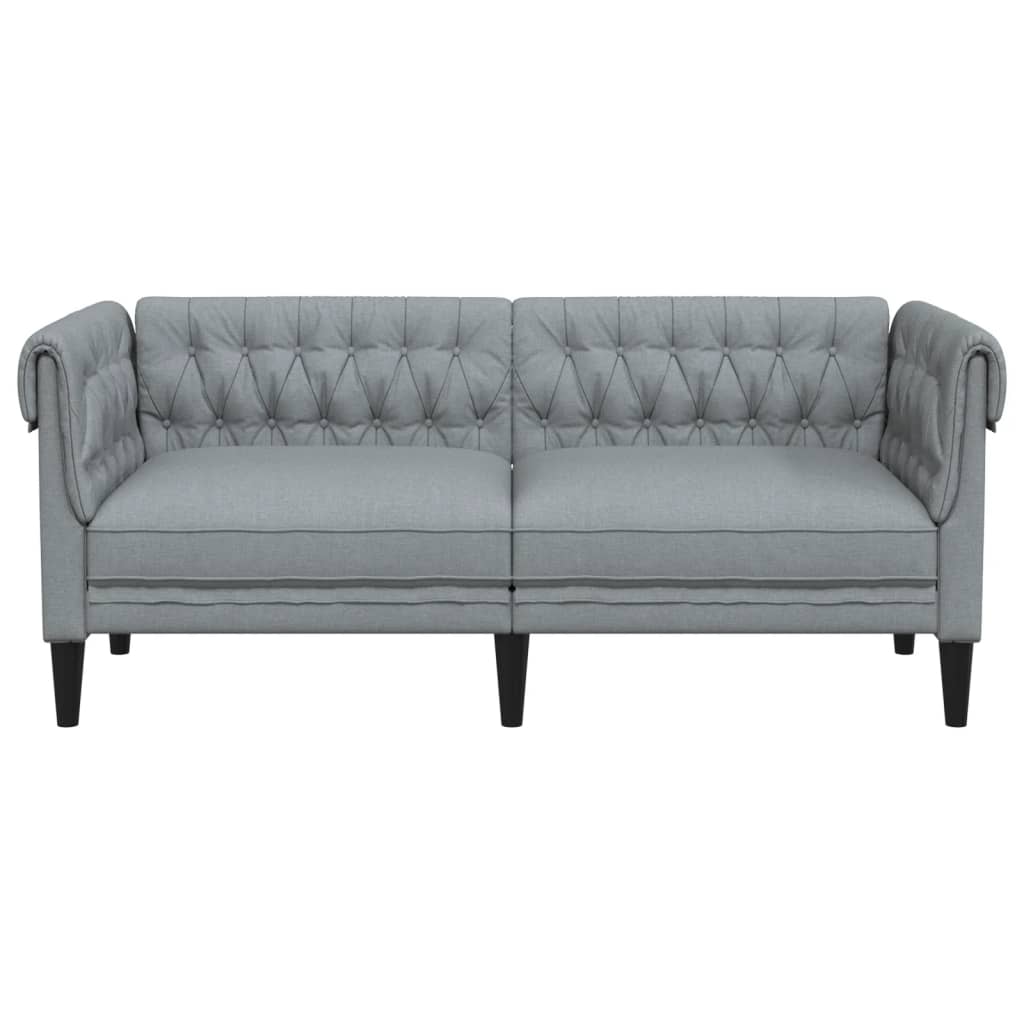 Tweezitsbank Chesterfield-stijl stof lichtgrijs is nu te koop bij PeponiXL, paradijselijk wonen!