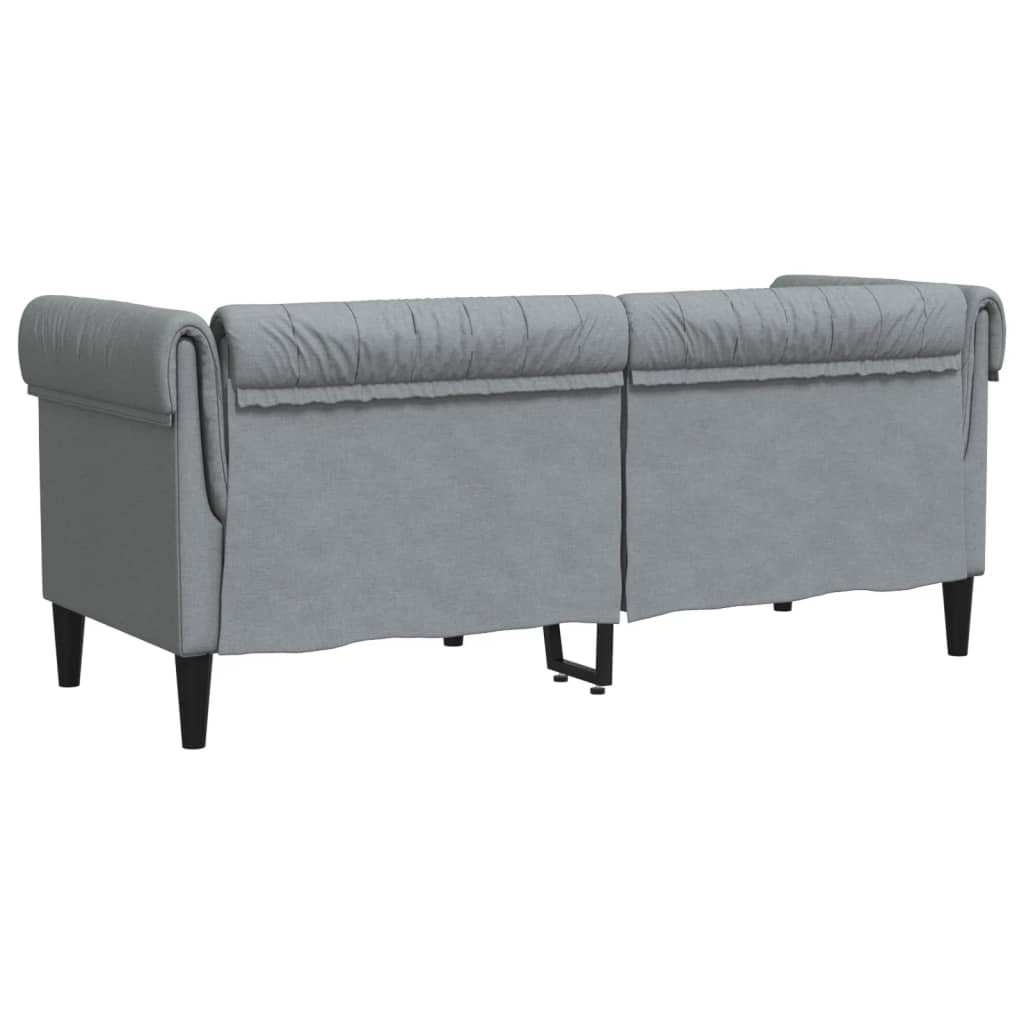 Tweezitsbank Chesterfield-stijl stof lichtgrijs is nu te koop bij PeponiXL, paradijselijk wonen!