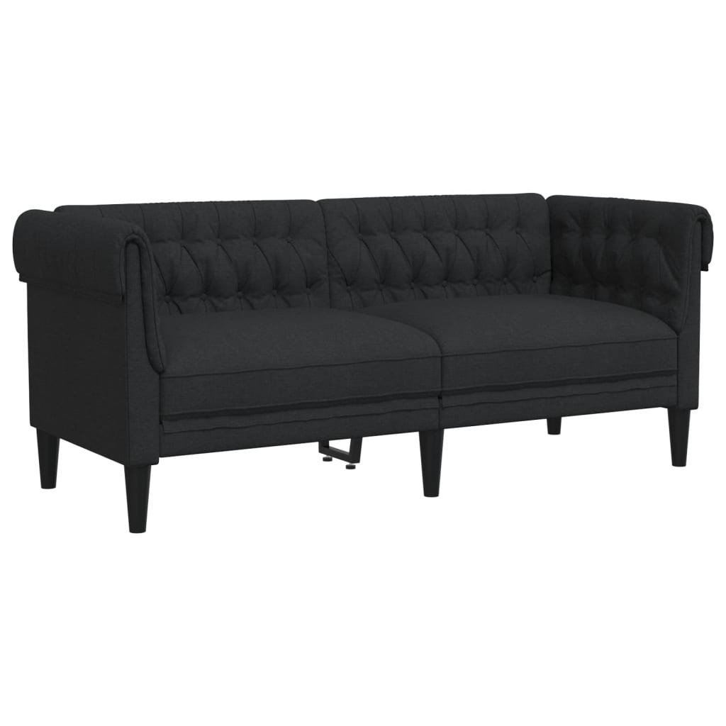 Tweezitsbank Chesterfield-stijl stof zwart is nu te koop bij PeponiXL, paradijselijk wonen!