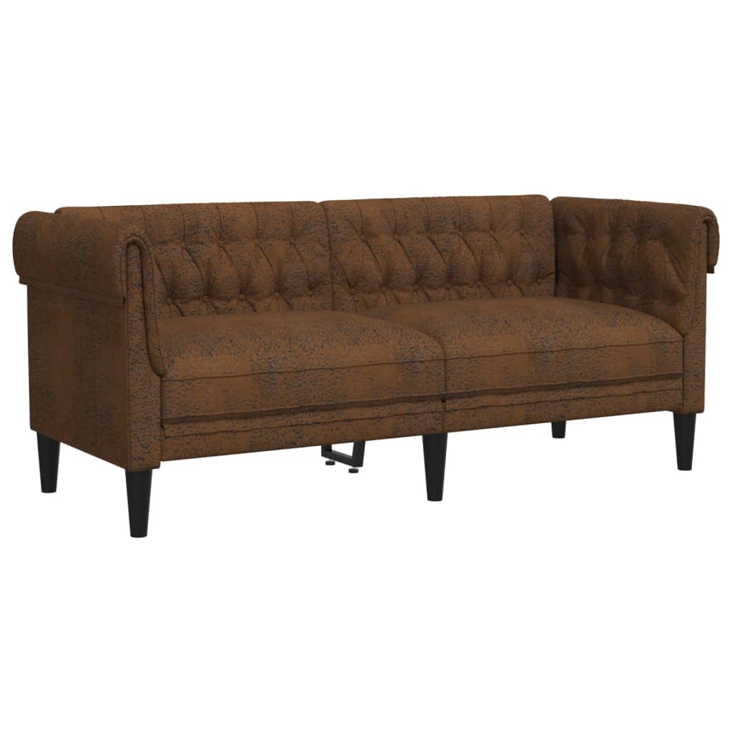 Tweezitsbank Chesterfield-stijl stof bruin is nu te koop bij PeponiXL, paradijselijk wonen!