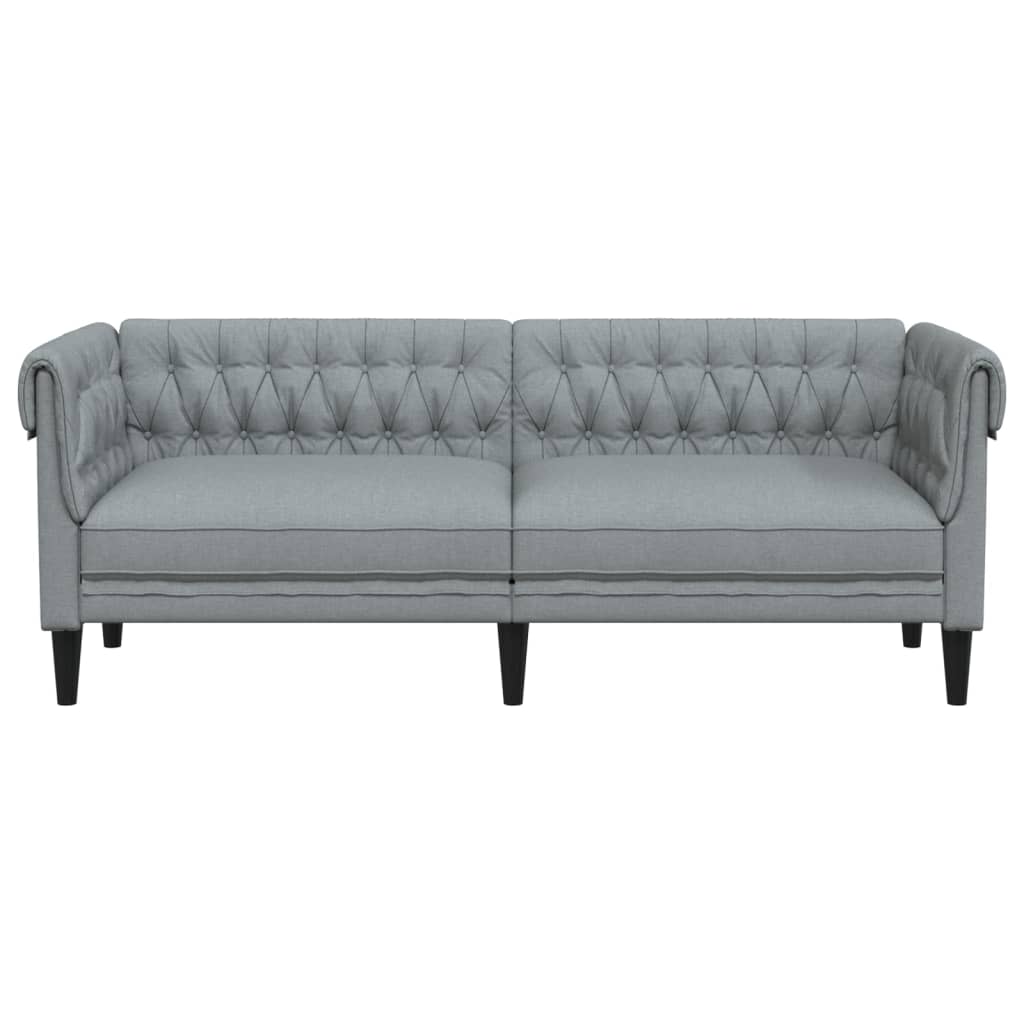 Driezitsbank Chesterfield-stijl stof lichtgrijs is nu te koop bij PeponiXL, paradijselijk wonen!