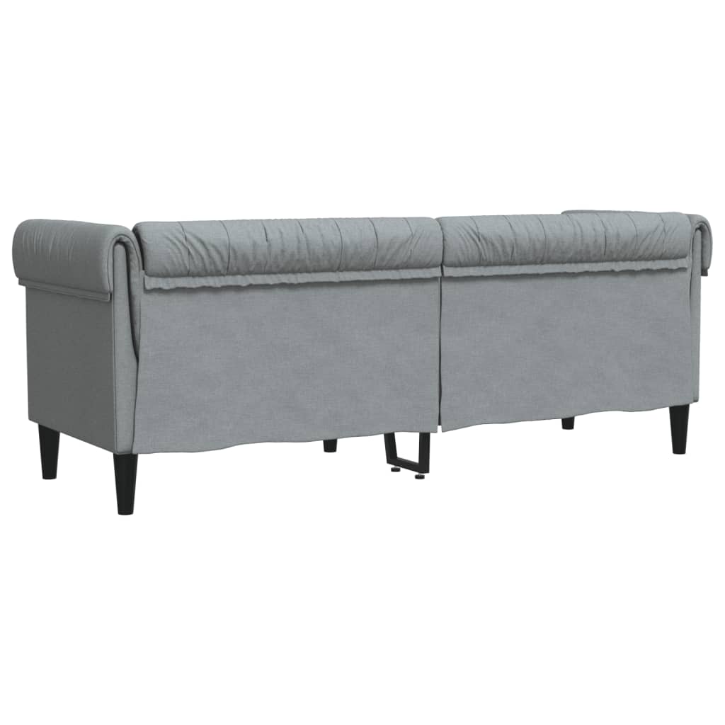 Driezitsbank Chesterfield-stijl stof lichtgrijs is nu te koop bij PeponiXL, paradijselijk wonen!