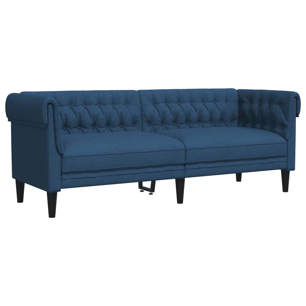 Driezitsbank Chesterfield-stijl stof blauw is nu te koop bij PeponiXL, paradijselijk wonen!