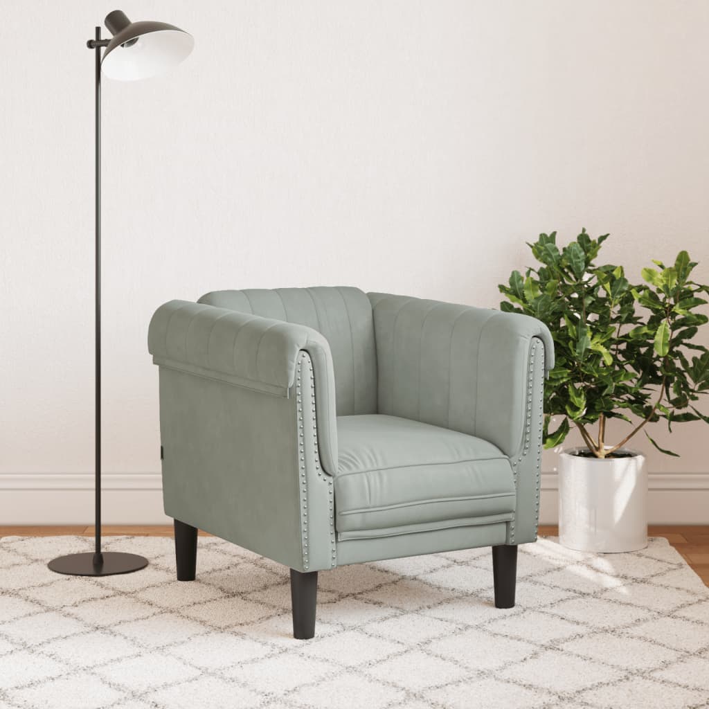 Fauteuil fluweel lichtgrijs is nu te koop bij PeponiXL, paradijselijk wonen!