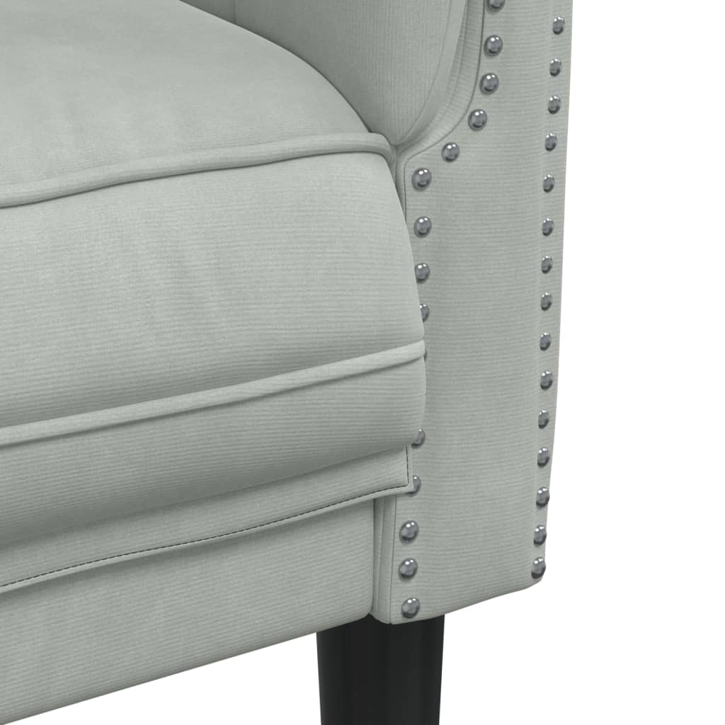 Fauteuil fluweel lichtgrijs is nu te koop bij PeponiXL, paradijselijk wonen!