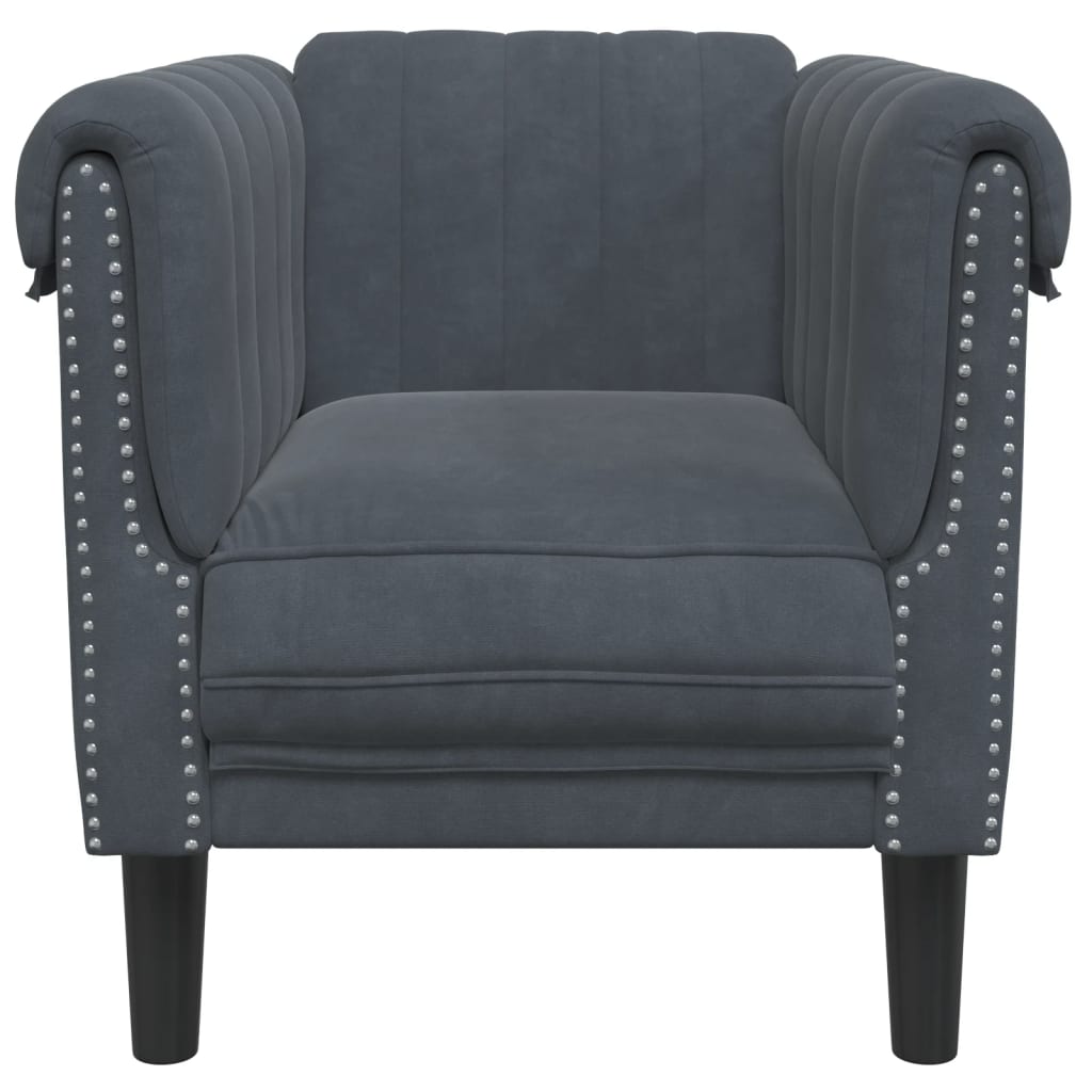 Fauteuil fluweel donkergrijs is nu te koop bij PeponiXL, paradijselijk wonen!