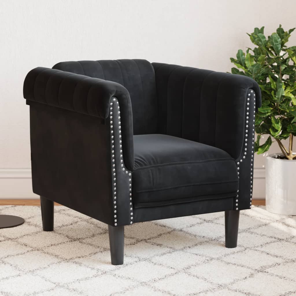 Fauteuil fluweel zwart is nu te koop bij PeponiXL, paradijselijk wonen!