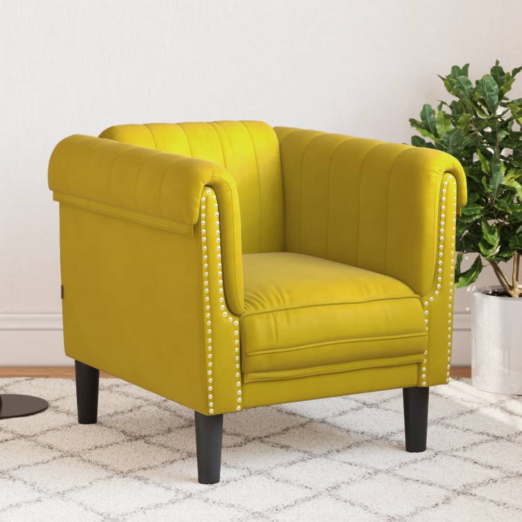 Fauteuil fluweel geel is nu te koop bij PeponiXL, paradijselijk wonen!