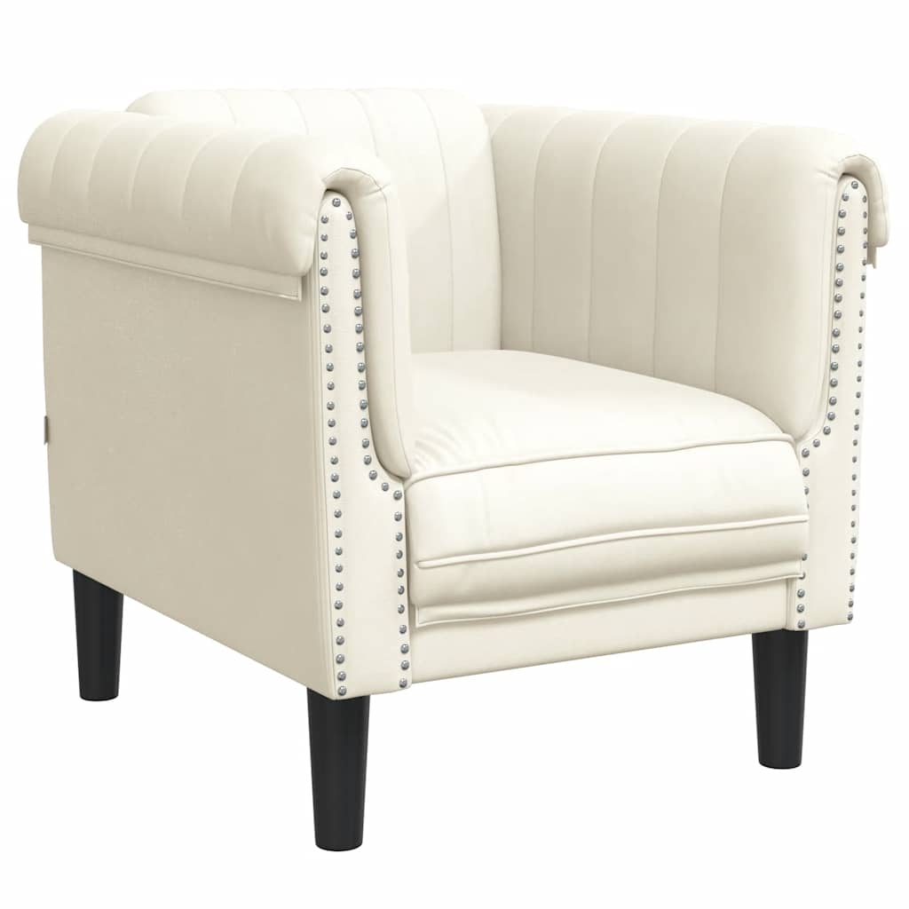 Fauteuil fluweel crèmekleurig is nu te koop bij PeponiXL, paradijselijk wonen!