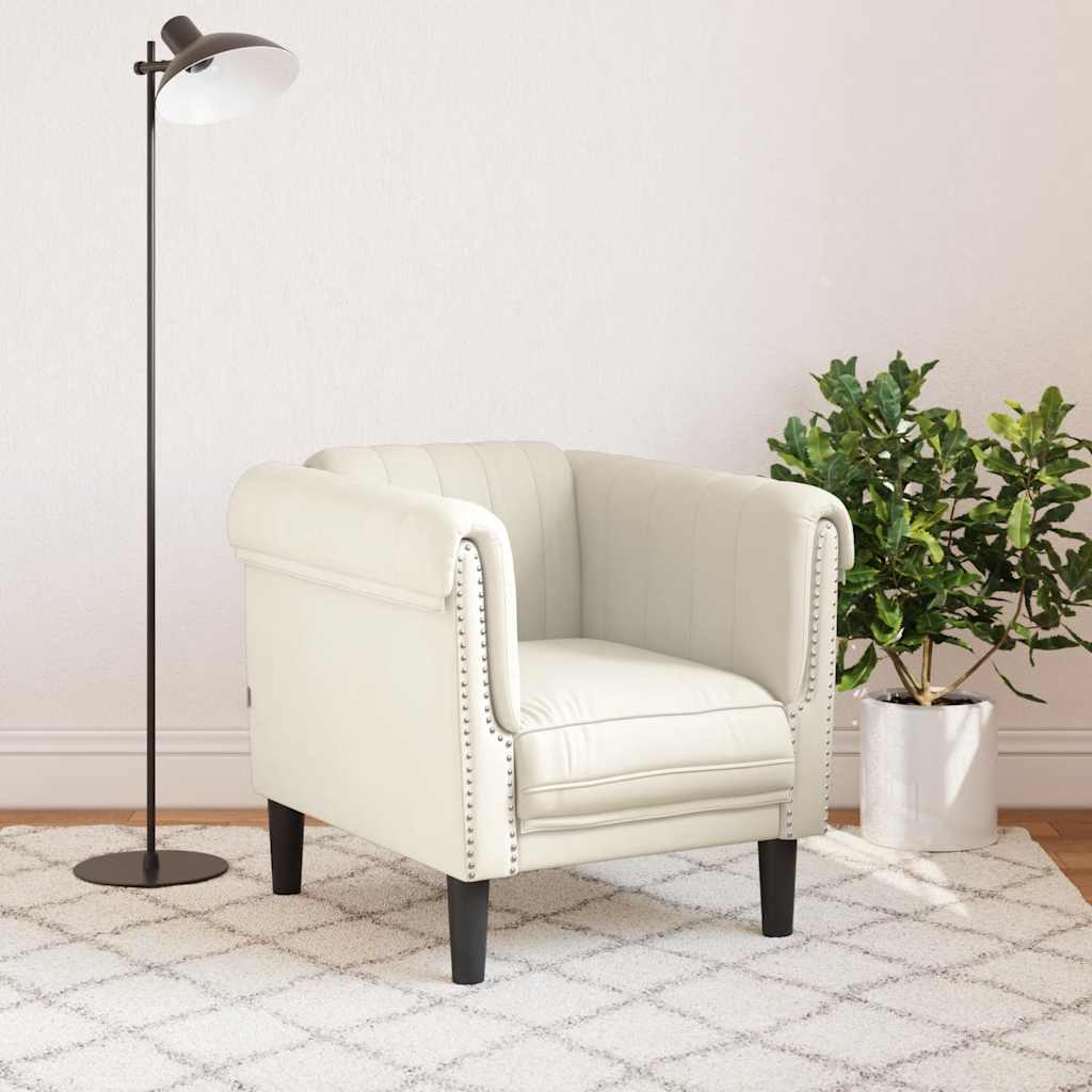 Fauteuil fluweel crèmekleurig is nu te koop bij PeponiXL, paradijselijk wonen!