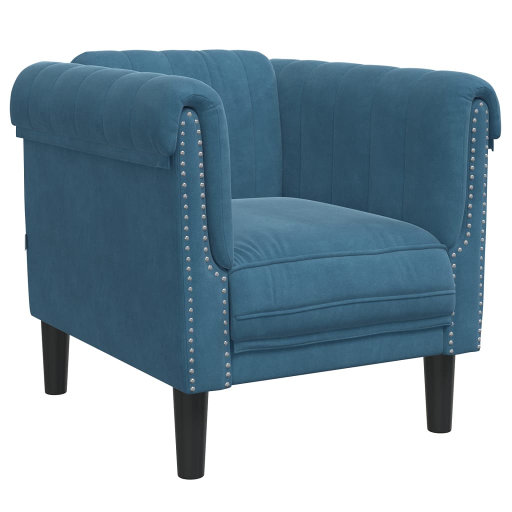 Fauteuil fluweel blauw is nu te koop bij PeponiXL, paradijselijk wonen!