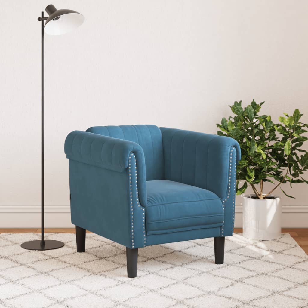 Fauteuil fluweel blauw is nu te koop bij PeponiXL, paradijselijk wonen!