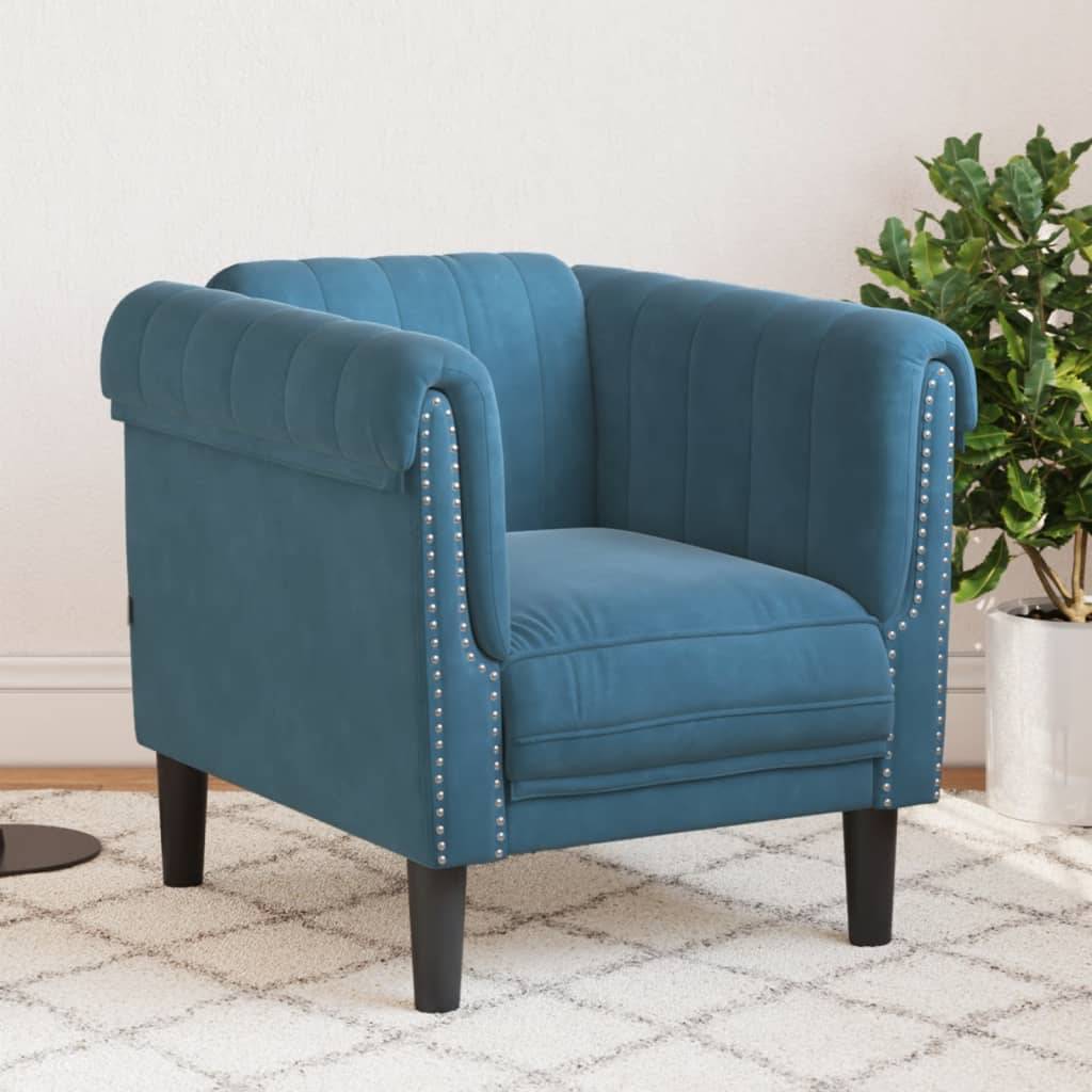 Fauteuil fluweel blauw is nu te koop bij PeponiXL, paradijselijk wonen!