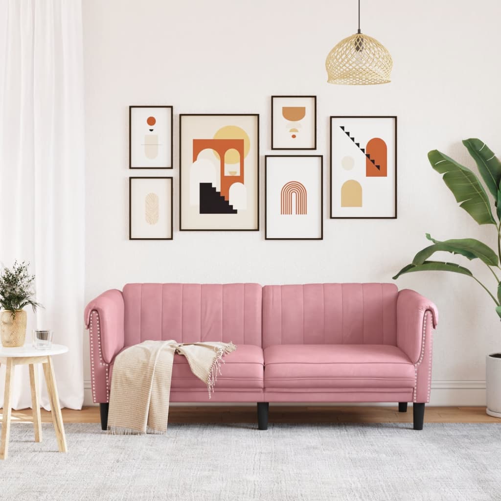 2-zitsbank fluweel roze is nu te koop bij PeponiXL, paradijselijk wonen!